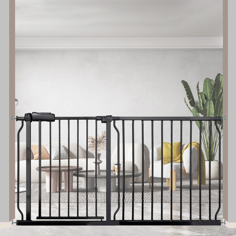 Vothco Extra Wide 57.5-62 Inch Large Baby Gates for Stairs, Doorways - No Drilling, Pressure Mounted Pet Gates for Kids & Dogs - Image 1